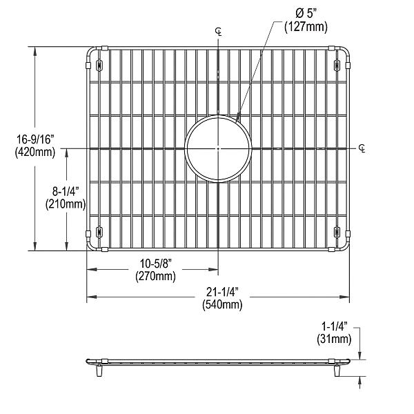 Elkay LKBG2217SS Stainless Steel 21-1/4" x 16-9/16" x 1-3/8" Bottom Grid
