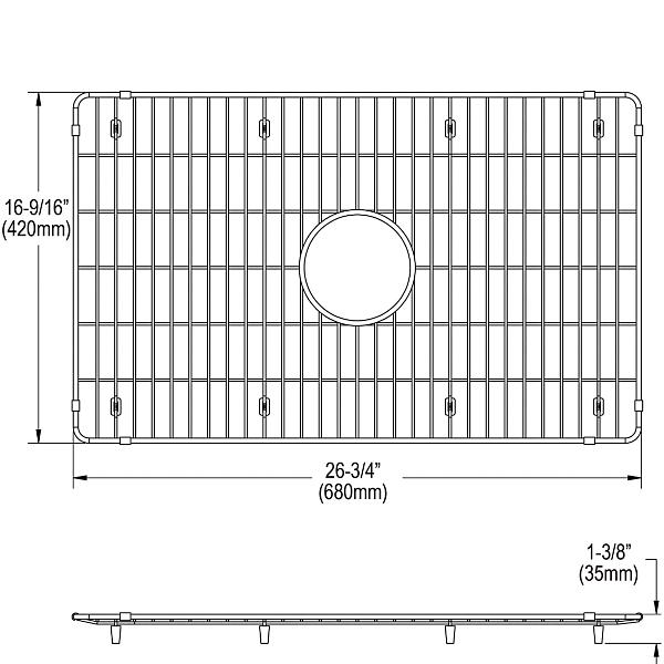 Elkay LKBG2616SS Stainless Steel 26-3/4" x 16-9/16" x 1-3/8" Bottom Grid