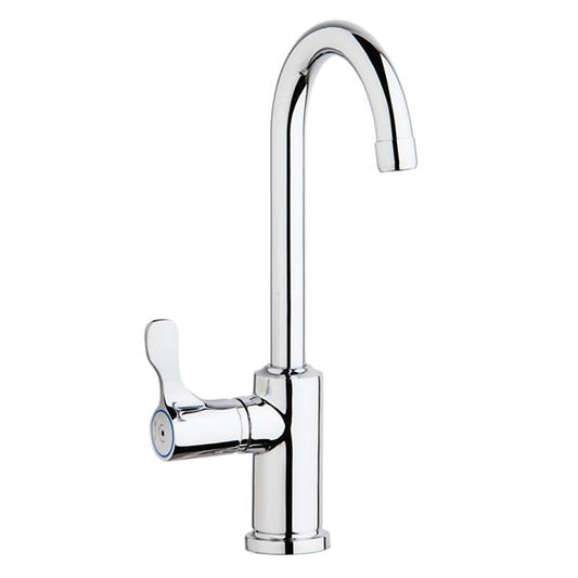 Elkay LKD208513LC Single Hole 8-5/8" Deck Mount Faucet with Gooseneck Spout Lever Handle on Left Side Chrome