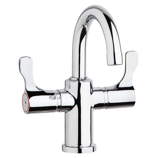 Elkay LKD20888C Single Hole 8-5/8" Deck Mount Faucet with Gooseneck Spout Twin Lever Handles Chrome