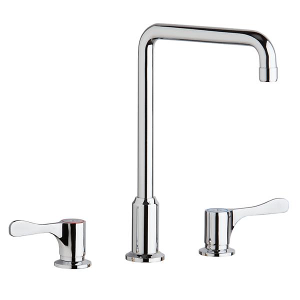 Elkay LKD2432BHC 8" Centerset Concealed Deck Mount Faucet with Arc Tube Spout and 4" Lever Handles Chrome