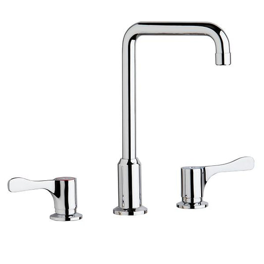 Elkay LKD2437BHC 8" Centerset Concealed Deck Mount Faucet with Arc Tube Spout and 4" Lever Handles Chrome