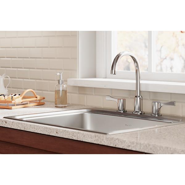 Elkay LKD2439BHC 8" Centerset Concealed Deck Mount Faucet with Arc Spout and 4" Lever Handles Chrome