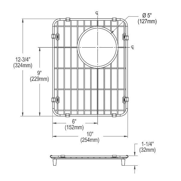 Elkay LKOBG1114SS Stainless Steel 10-5/8" x 13-9/16" x 1" Bottom Grid