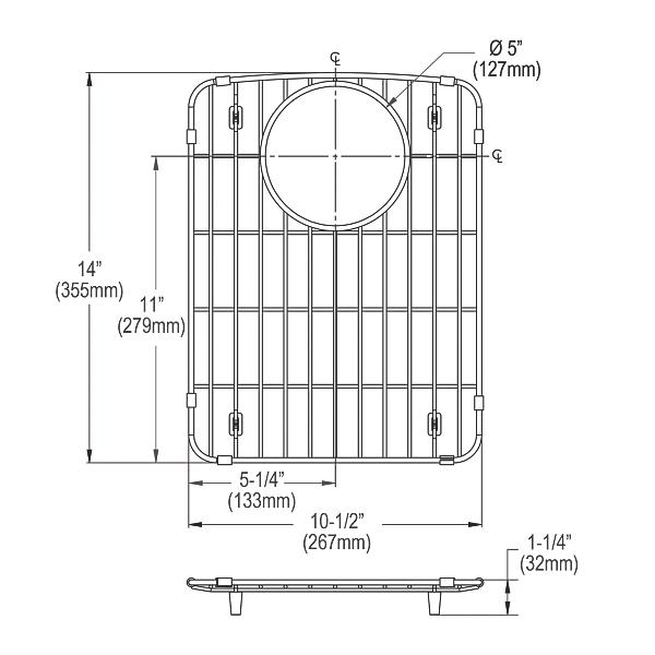 Elkay LKOBG1115SS Stainless Steel 11" x 14-5/8" x 1" Bottom Grid