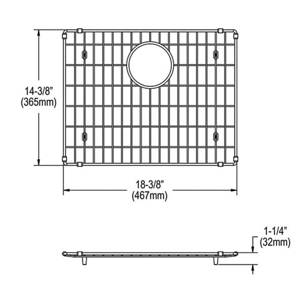 Elkay LKOBG1519SS Ferguson Exclusive Stainless Steel 18-3/8" x 14-3/8" x 1-1/4" Bottom Grid