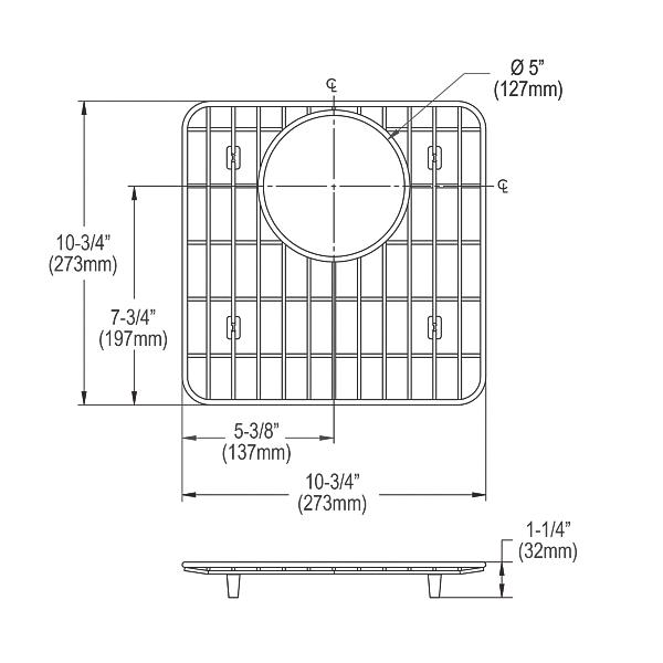 Elkay LKOBG1616SS Stainless Steel 11-1/2" x 11-1/2" x 1" Bottom Grid