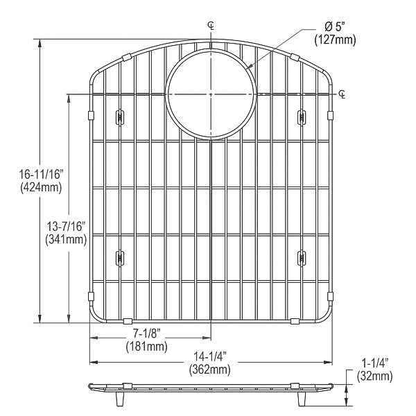 Elkay LKOBG1618SS Stainless Steel 15-1/16" x 17-3/16" x 1" Bottom Grid