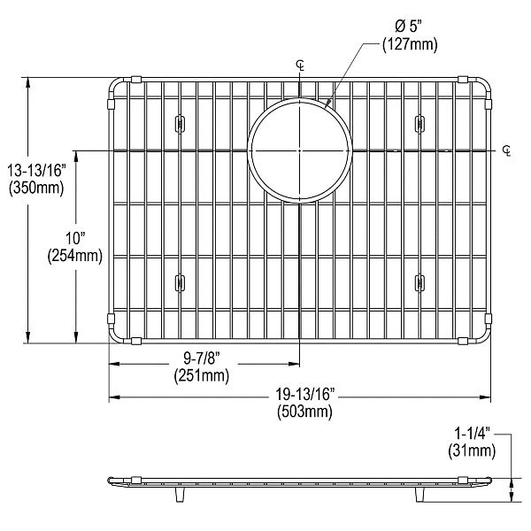 Elkay LKOBG2217SS Stainless Steel 19-13/16" x 13-13/16" x 1-1/4" Bottom Grid