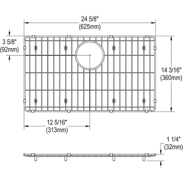 Elkay LKOBG2717SS Stainless Steel 24-5/8 x 14-3/16 x 1-1/4" Bottom Grid