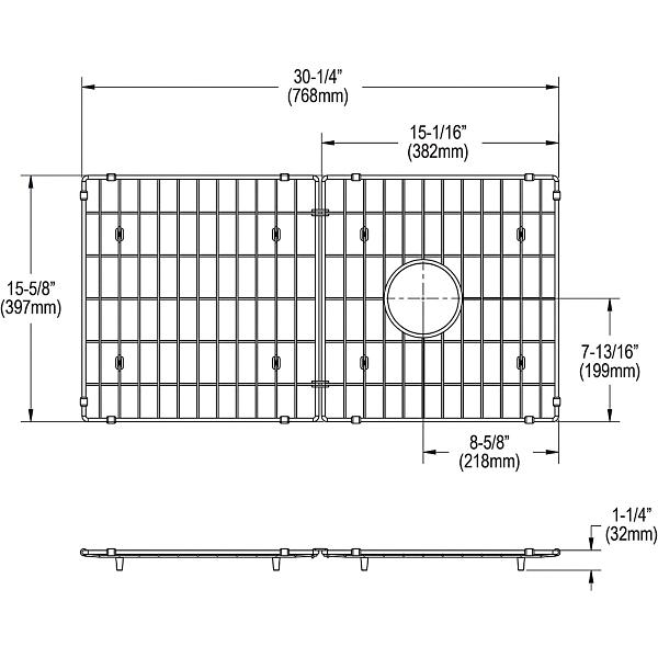 Elkay LKOBG3015SS Stainless Steel 30-1/4 x 15 x 1-3/8" Bottom Grid