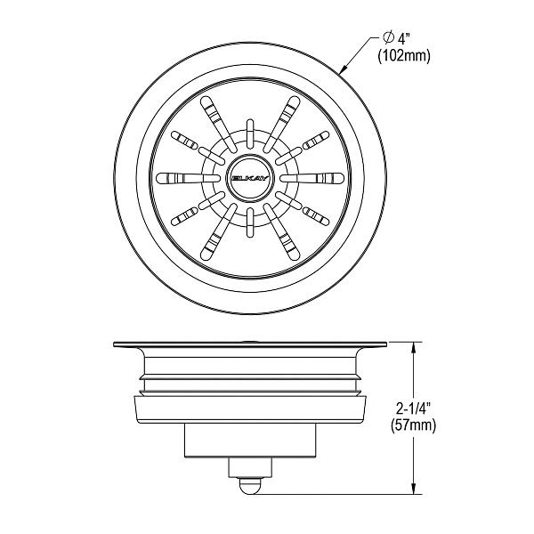 Elkay LKPDQD1 Quartz Perfect Drain® 3-1/2" Polymer Disposer Flange with Removable Basket Strainer and Rubber Stopper