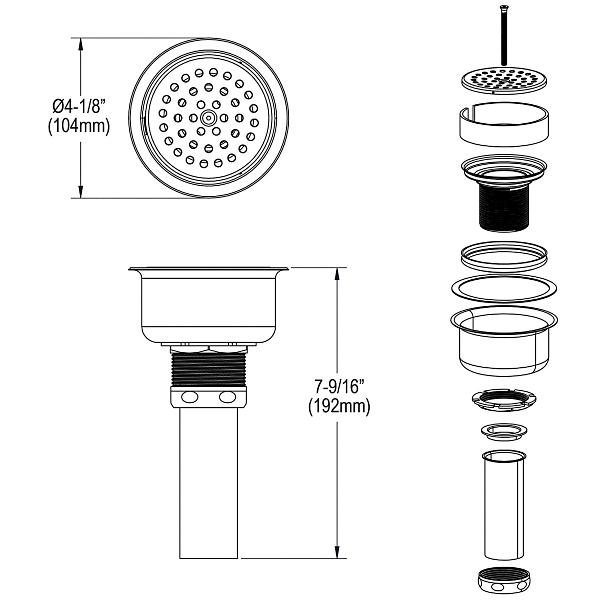 Elkay LKPDVR18B Perfect Drain® Chrome Plated Brass Body Vandal-resistant Strainer