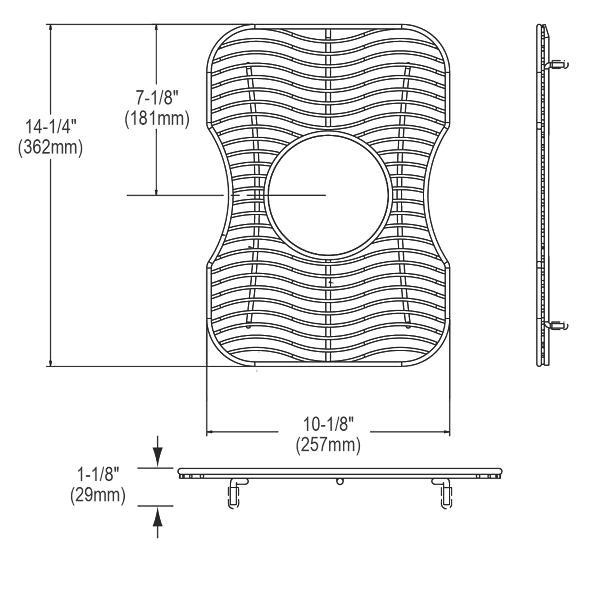 Elkay LKWBG1216SS Stainless Steel 10-1/8" x 14-1/4" x 1-1/8" Bottom Grid
