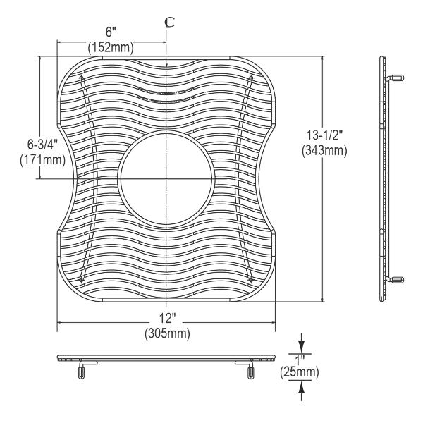Elkay LKWBG1415SS Stainless Steel 12" x 13-1/2" x 1" Bottom Grid