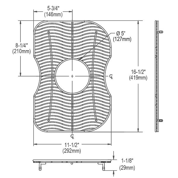 Elkay LKWBG1419SS Stainless Steel 11-1/2" x 16-1/2" x 1-1/8" Bottom Grid