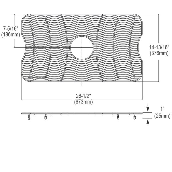 Elkay LKWBG2816SS Stainless Steel 26-1/2" x 14-13/16" x 1" Bottom Grid