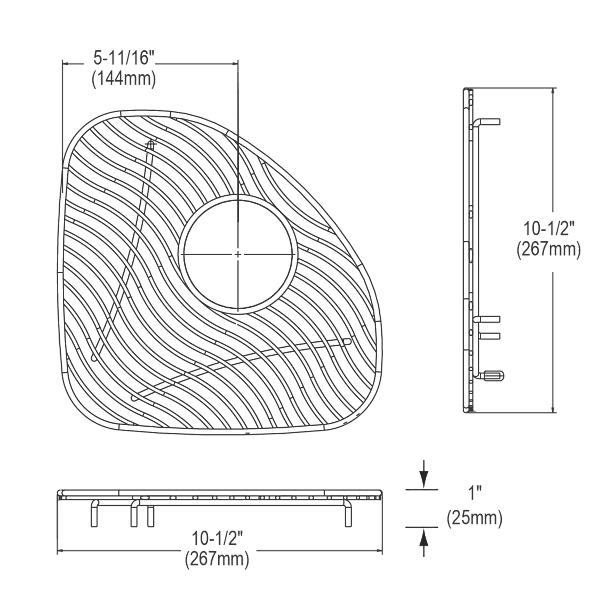 Elkay LKWOBG1111SS Stainless Steel 10-1/2" x 10-1/2" x 1" Bottom Grid