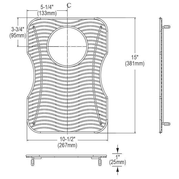 Elkay LKWOBG1116SS Stainless Steel 10-1/2" x 15" x 1" Bottom Grid