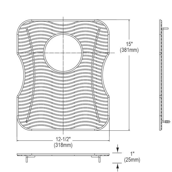 Elkay LKWOBG1316SS Stainless Steel 12-1/2" x 15" x 1" Bottom Grid