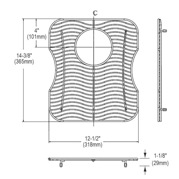 Elkay LKWOBG1416SS Stainless Steel 12-1/2" x 14-3/8" x 1-1/8" Bottom Grid