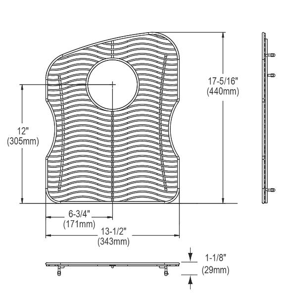 Elkay LKWOBG1520LSS Stainless Steel 13-1/2" x 17-5/16" x 1-1/8" Bottom Grid