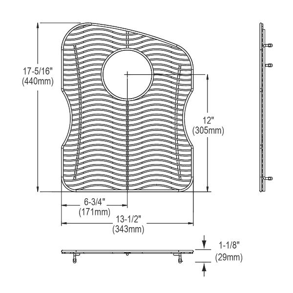 Elkay LKWOBG1520RSS Stainless Steel 13-1/2" x 17-1/4" x 1-1/8" Bottom Grid