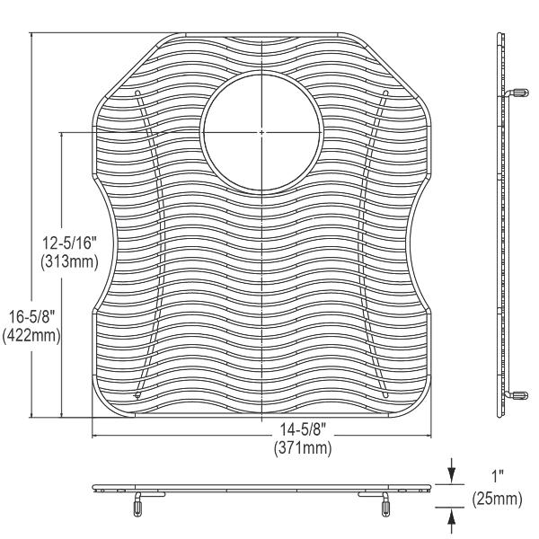 Elkay LKWOBG1618SS Stainless Steel 14-5/8" x 16-5/8" x 1" Bottom Grid