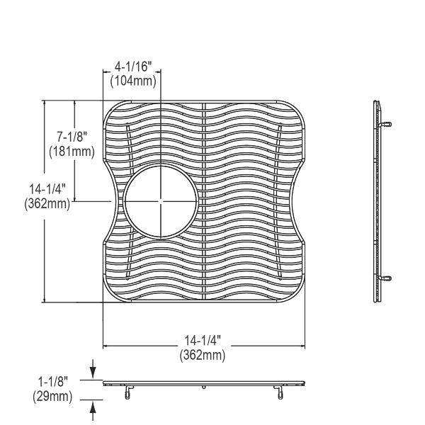 Elkay LKWOBG1716SS Stainless Steel 14-1/4" x 14-1/4" x 1-1/8" Bottom Grid