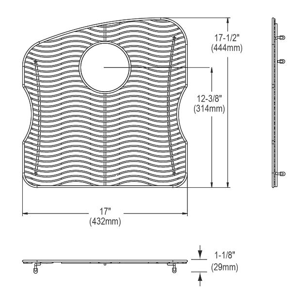 Elkay LKWOBG1819SS Stainless Steel 17" x 17-1/2" x 1-1/8" Bottom Grid