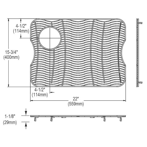 Elkay LKWOBG2317LSS Stainless Steel 22" x 15-3/4" x 1-1/8" Bottom Grid