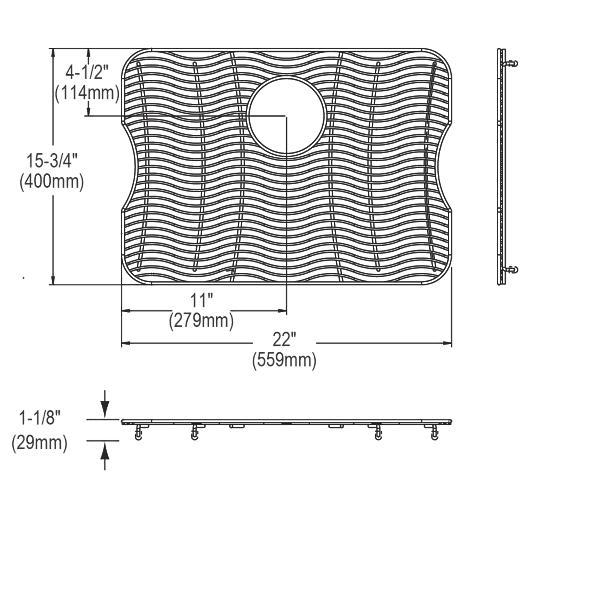 Elkay LKWOBG2317SS Stainless Steel 22" x 15-3/4" x 1-1/8" Bottom Grid