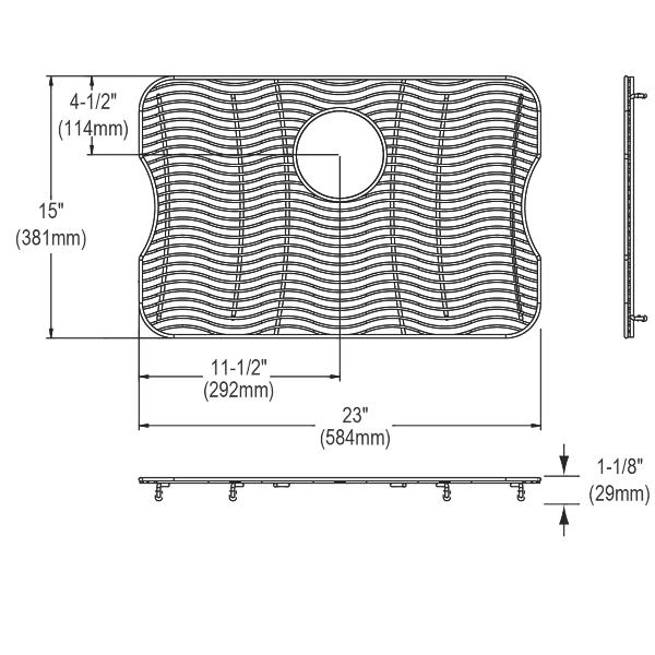 Elkay LKWOBG2416SS Stainless Steel 23" x 15" x 1-1/8" Bottom Grid