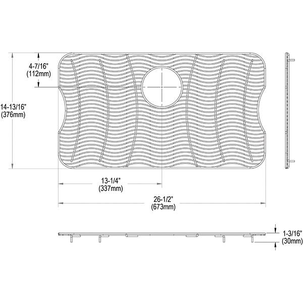 Elkay LKWOBG2816SS Stainless Steel 26-1/2" x 14-13/16" x 1" Bottom Grid