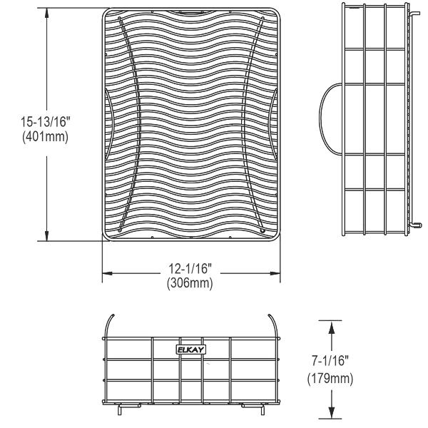 Elkay LKWRB1518SS Stainless Steel 12-1/16" x 15-13/16" x 7-1/16" Rinsing Basket