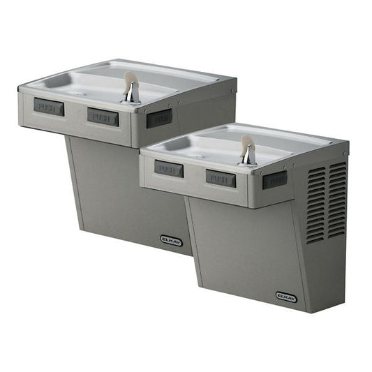 Elkay LMABFTL8LC Wall Mount Mechanical Activation Bi-level ADA Cooler Filtered Refrigerated Light Gray Granite