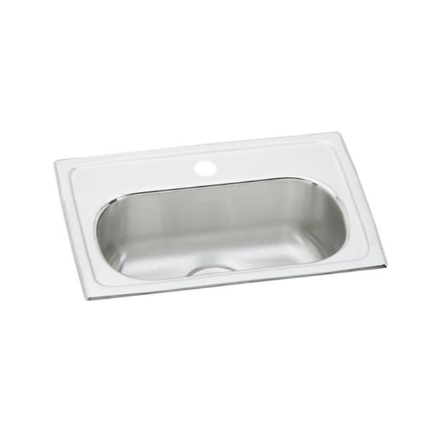 Elkay LMR2013 Lustertone Classic Stainless Steel 19-1/2" x 13" x 6-1/8" Single Bowl Drop-in Bar Sink