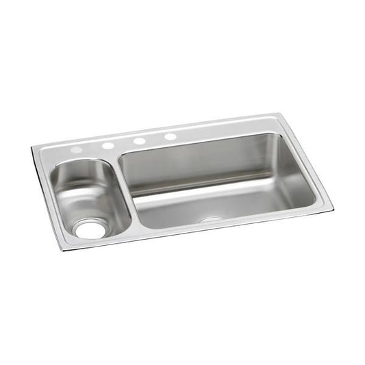 Elkay LMR3322 Lustertone Classic Stainless Steel 33" x 22" x 7-7/8" 30/70 Double Bowl Drop-in Sink