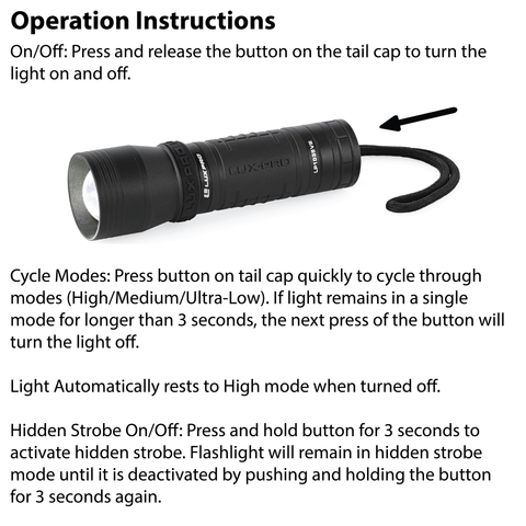 LUXPRO LP1035V2 Focus 570 Lumen LED Handheld Flashlight, 6 Pieces Tray