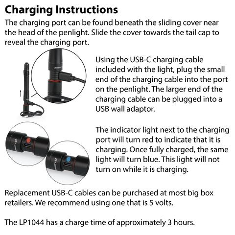 LUXPRO LP1044 Rechargeable Focusing Penlight 360 Lumen LED Flashlight, 6 Pieces Tray