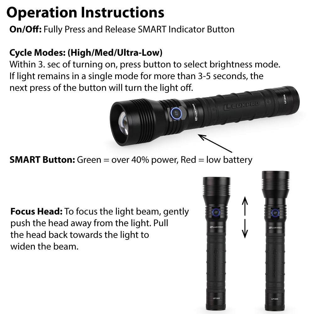 LUXPRO LP1305 Ultra-Bright LED Flashlight, 4 Pieces Case