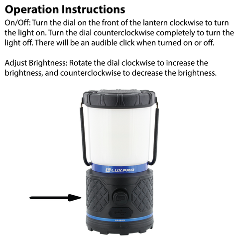 LUXPRO LP1513 Rechargeable Dual-Power 940 Lumen LED Lantern w Diffused Lens