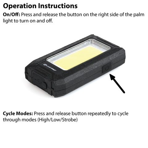 LUXPRO LP385 Rechargeable 500 Lumen Palm Light with Power bank, 6 Pieces Tray