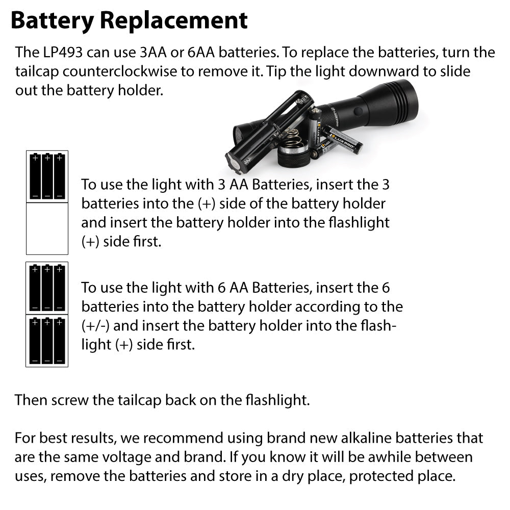 LUXPRO LP493 Full Size LED Flashlight