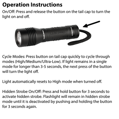 LUXPRO LP500V2 Pocket Size 330 Lumen LED Handheld Flashlight, 10 Pieces Tray