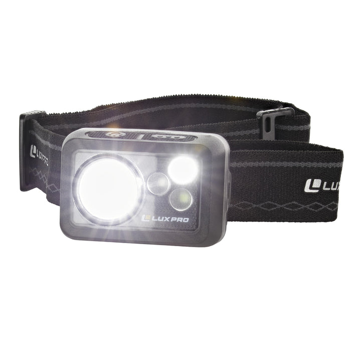 LUXPRO LP735 Tricolor Waterproof LED Headlamp, 8 Pieces Tray