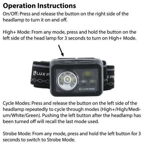 LUXPRO LP740 Compact Waterproof Multi-color Headlamp, 8 Pieces Tray