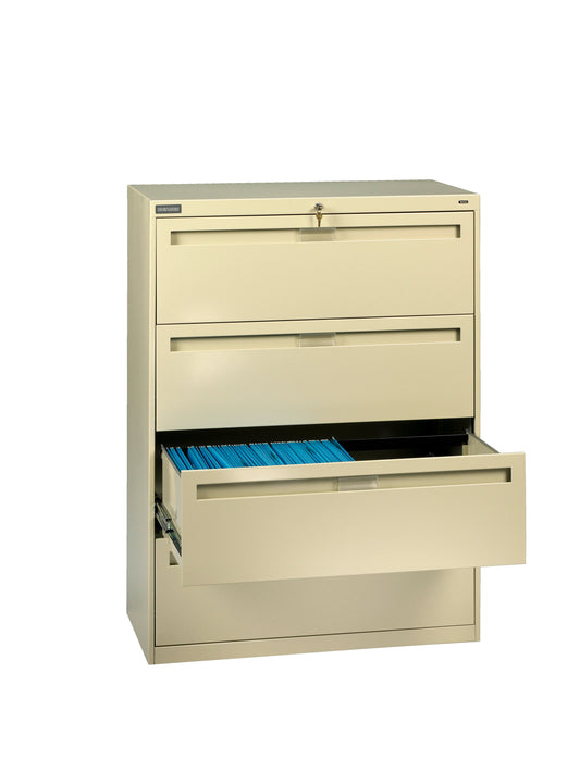 Tennsco LPL4248L40 4 High Lateral Files With Fixed Drawer Fronts