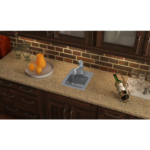 Elkay LRQ1316 Lustertone® Classic Stainless Steel 13" x 16" x 7-5/8" Single Bowl Drop-in Sink with Quick-clip