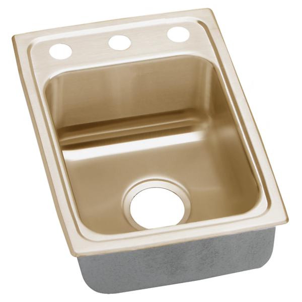 Elkay LR15222-CU CuVerro Antimicrobial Copper 15" x 22" x 7-5/8" 2-Hole Single Bowl Drop-in Sink
